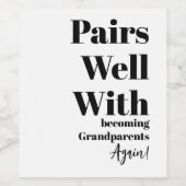 Simple Black Pairs Well with Grandparents Again  Wijn Etiket (Enkel label)