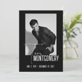 Simple Black Photo Funeral Programme (Debout devant)