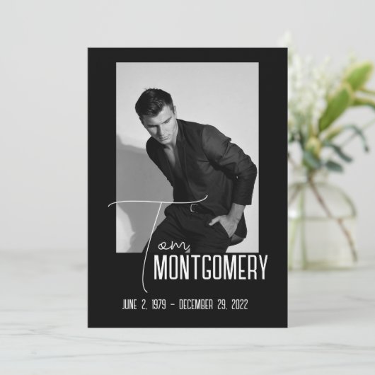 Simple Black Photo Funeral Programme (Debout devant)