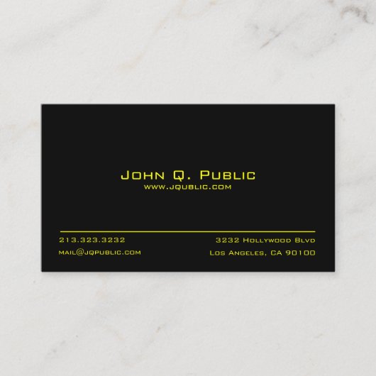 Simple Black Professional Visitekaartje (Voorkant)