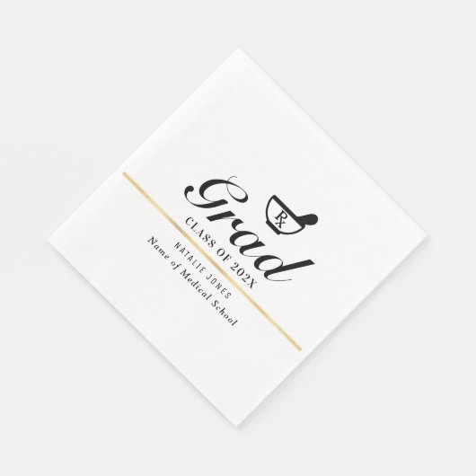 Simple Black Script Apotheek afstuderen Servet (Hoek)