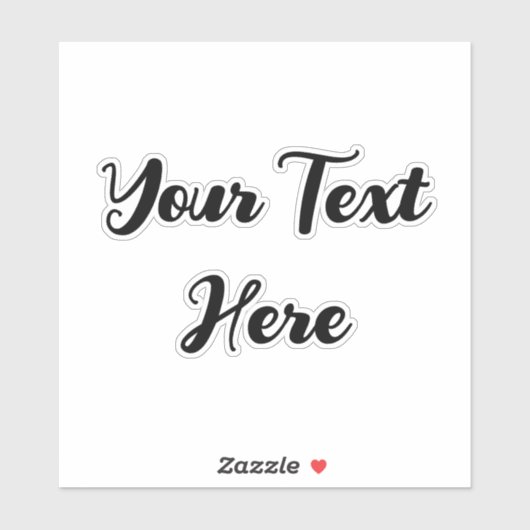 Simple Black Script Jouw tekst here Sjabloon Sticker (Vel)