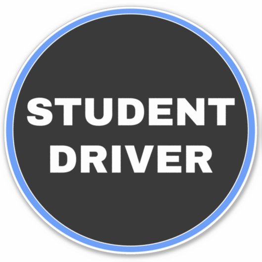 [Simple Black Sign] Student Driver Sticker (Voorkant)