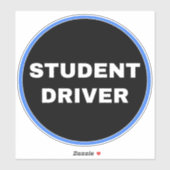[Simple Black Sign] Student Driver Sticker (Vel)