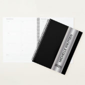 Simple Black Silver Planner personnalisé 2025 (Devant avec enveloppe)