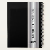 Simple Black Silver Planner personnalisé 2025 (Dos)