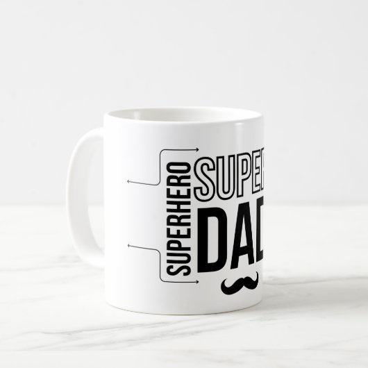 Simple Black Super Papa Mug (Devant gauche)