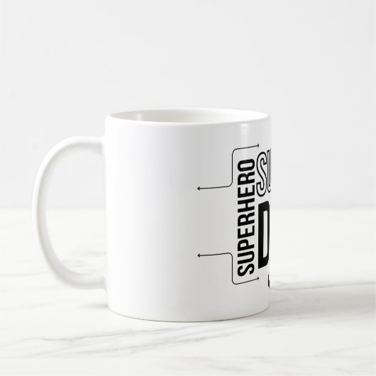 Simple Black Super Papa Mug (Gauche)