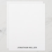Simple Black Typographic Name Stationery Briefhoofd (Voorkant / Achterkant)