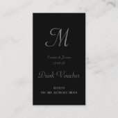 Simple Black Wedding Drink Ticket Kaarten (Voorkant)
