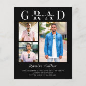 Simple Black White 3 Photo Afstuderen Celebration (Voorkant)