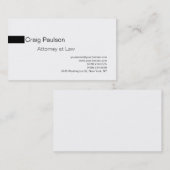 Simple Black White Attorney Carte de visite (Devant / Derrière)