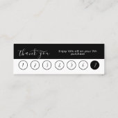 SIMPLE BLACK WHITE BUSINESS LOGO 7 CARTE DE LOYAUT (Dos)