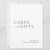 Simple Black & White Cards & Gifts Wedding Sign Kaart (Voorkant)