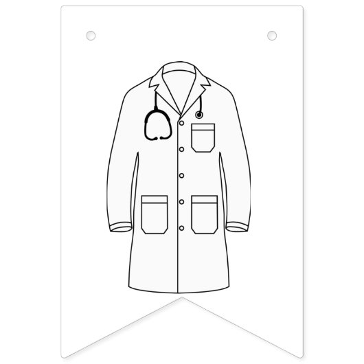 Simple Black White Coat Ceremony Party Vlaggetjes (Tweede vlag)