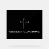 Simple Black White Cross Outline Church Pasteur (Recto)