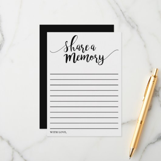 Simple Black & White Deel een Memory Kaart (Voorkant / Achterkant in situ)