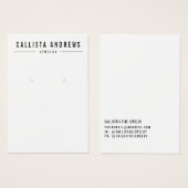 Simple Black White Earring Display Kaart (Voorkant /achterkant)