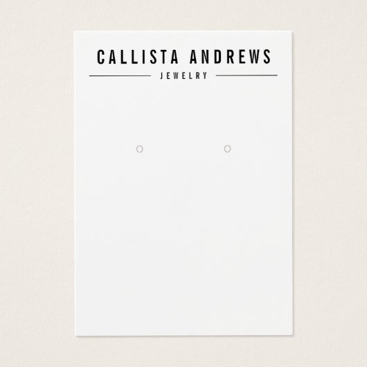 Simple Black White Earring Display Kaart (Voorkant)