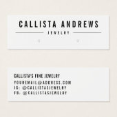 Simple Black White Earring Display Kaart (Voorkant /achterkant)