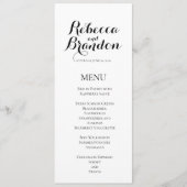 Simple Black White Elegant Script Weduwmenu Programma (Voorkant)