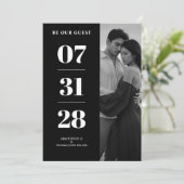 Simple Black & White Enchanting & Delicate Minimal Kaart (Staand voorkant)