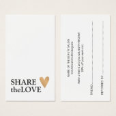 Simple Black White Faux Gold Heart (Devant & derrière)