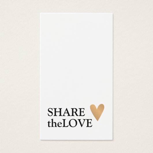 Simple Black White Faux Gold Heart (Devant)