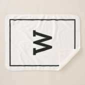 Simple Black White Initiaal Monogram Sherpa Deken (Voorkant (horizontaal))