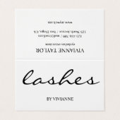 Simple Black White Lash-Visitekaartje Visitekaartjes (Buitenkant ongevouwen)