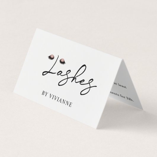 Simple Black White Lash-Visitekaartje Visitekaartjes (Voorkant)
