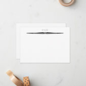 Simple Black White Line Border Name Business Manne Notitiekaartje (Voorkant / Achterkant in situ)
