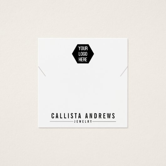 Simple Black White Logo Ketting Display Kaart (Voorkant)