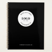 Simple Black White Minimalist Custom Logo Branded Planner (Voorkant)