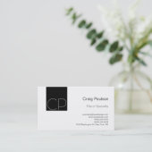 Simple Black White Monogram Visitekaartje (Staand voorkant)
