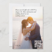 Simple Black & White Overlay Photo Wedding Kaart (Achterkant)