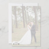 Simple Black & White Overlay Photo Wedding Kaart (Achterkant)