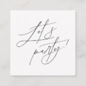 Simple Black White Party Invitation Enclosure Card (Devant)