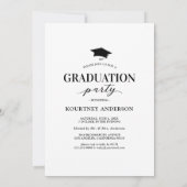 Simple Black White Photo Graduation Invitation (Dos)