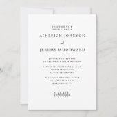 Simple Black White QR Code de mariage Invitation (Devant)