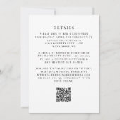 Simple Black White QR Code de mariage Invitation (Dos)