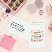 Simple Black White Script Hair Clip Display Kaart