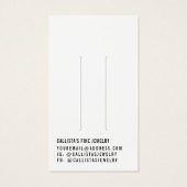 Simple Black White Script Hair Clip Display Kaart (Achterkant)