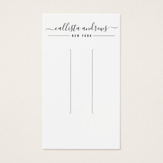 Simple Black White Script Hair Clip Display Kaart (Voorkant)