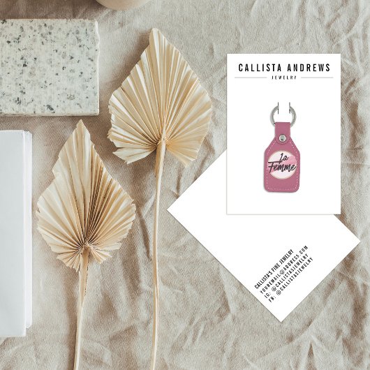 Simple Black White Sleutelhanger Display Kaart