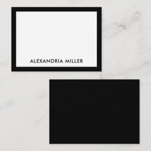 Simple Black White Typographic Name Note Kaart Notitiekaartje