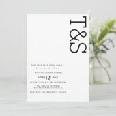 Simple Black White Typography Bold Wedding Kaart (Staand voorkant)