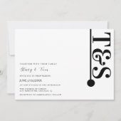 Simple Black White Typography Line Logo Wedding Kaart (Voorkant)