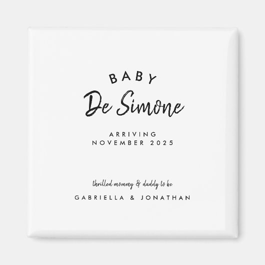 Simple Black White Typogrpahy Pregnancy Magneet (Voorkant)