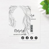 Simple Black White Wavy Hair Jewelry Display Card (Bureau)